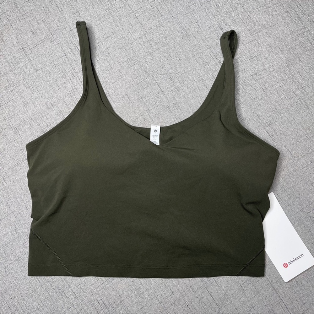 Lululemon Align Tank Top Crop Top Dark Olive Nwt 14 - Picture 3 of 9